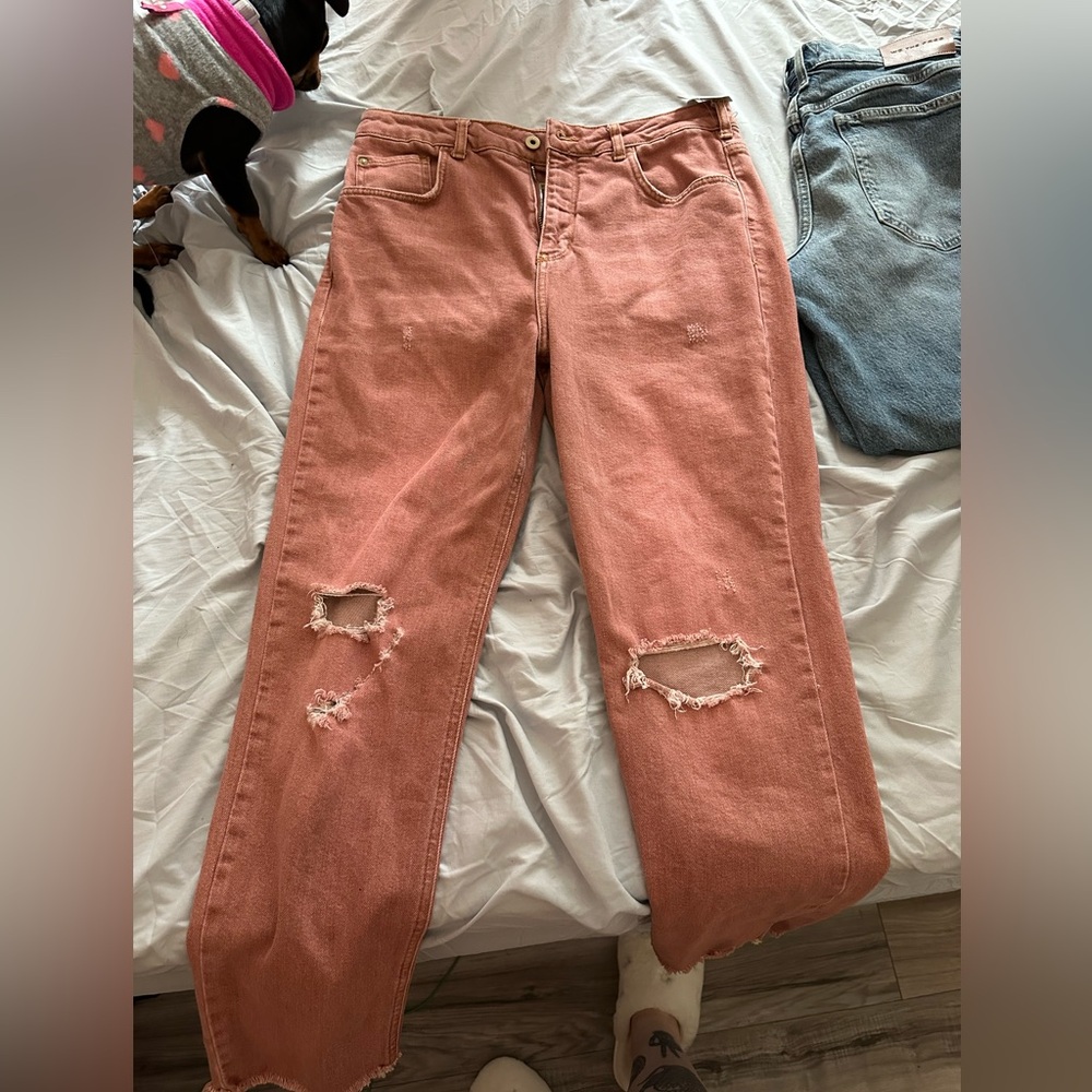 Anthropologie Straight Jeans Pink